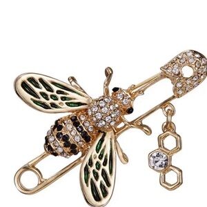 Gold and Jewel Bee Brooch